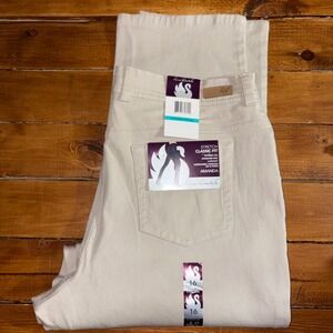Gloria Vanderbilt Amanda Jeans Wmn 16 (34x31) Beige Stretch Classic Tapered Leg